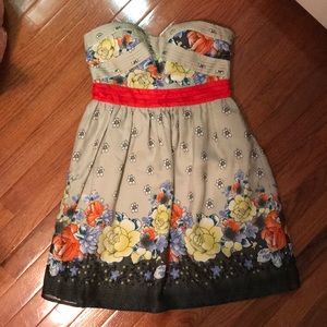 Cute strapless silk dress by TCEC size M